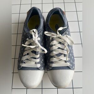 Dr. Scholl's Navy and White Low-Top Lace-Up Sneakers